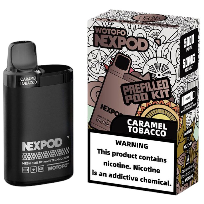 Vaporizador Wotofo Nexpod Kit Caramel Tobacco 5000 Puffs